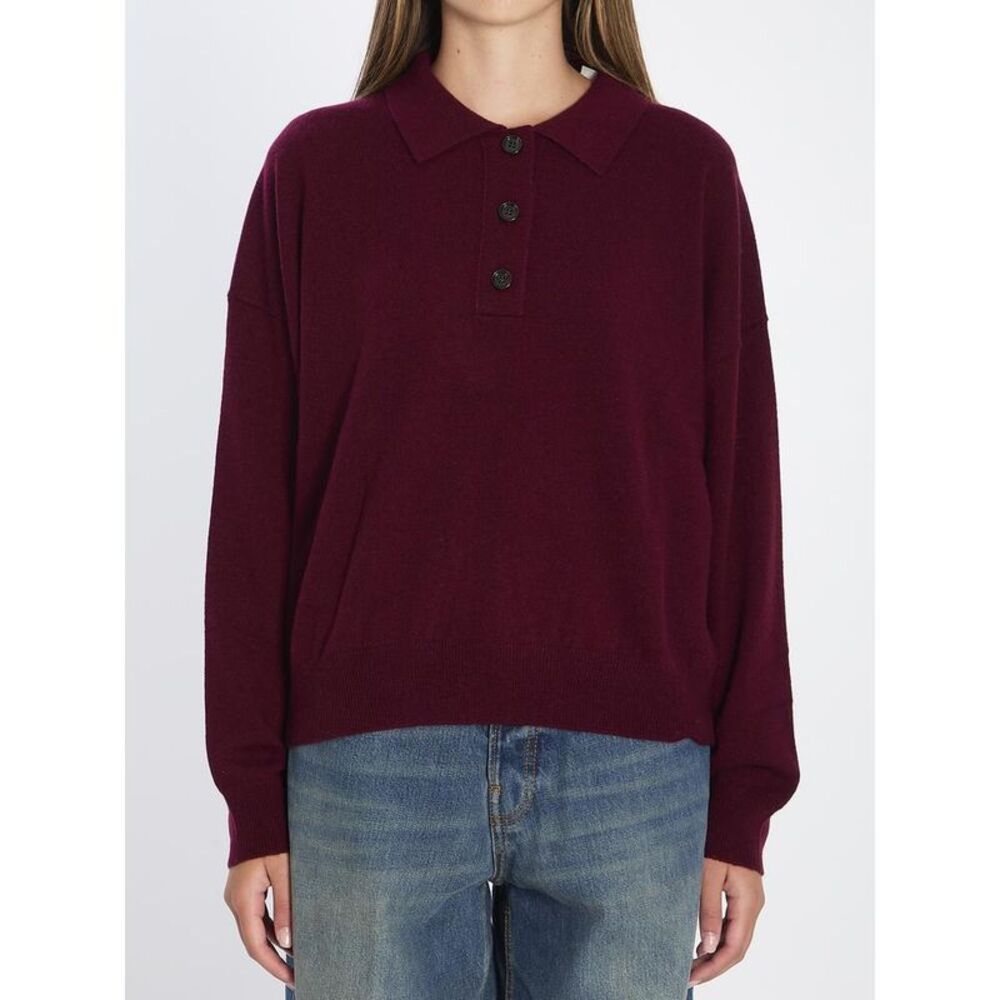 ALLUDE Cashmere Blend Polo Sweater Women BORDEAUX T-Shirts & Tops